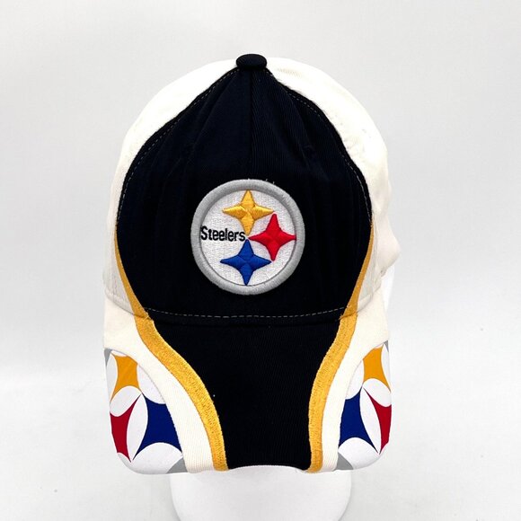 Vintage Pittsburgh Steelers Cap Hat Reebok NFL AFC One Size Fits All Elastic - Picture 1 of 15
